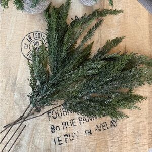 Set of 3 Crystal Faux Cedar Branches